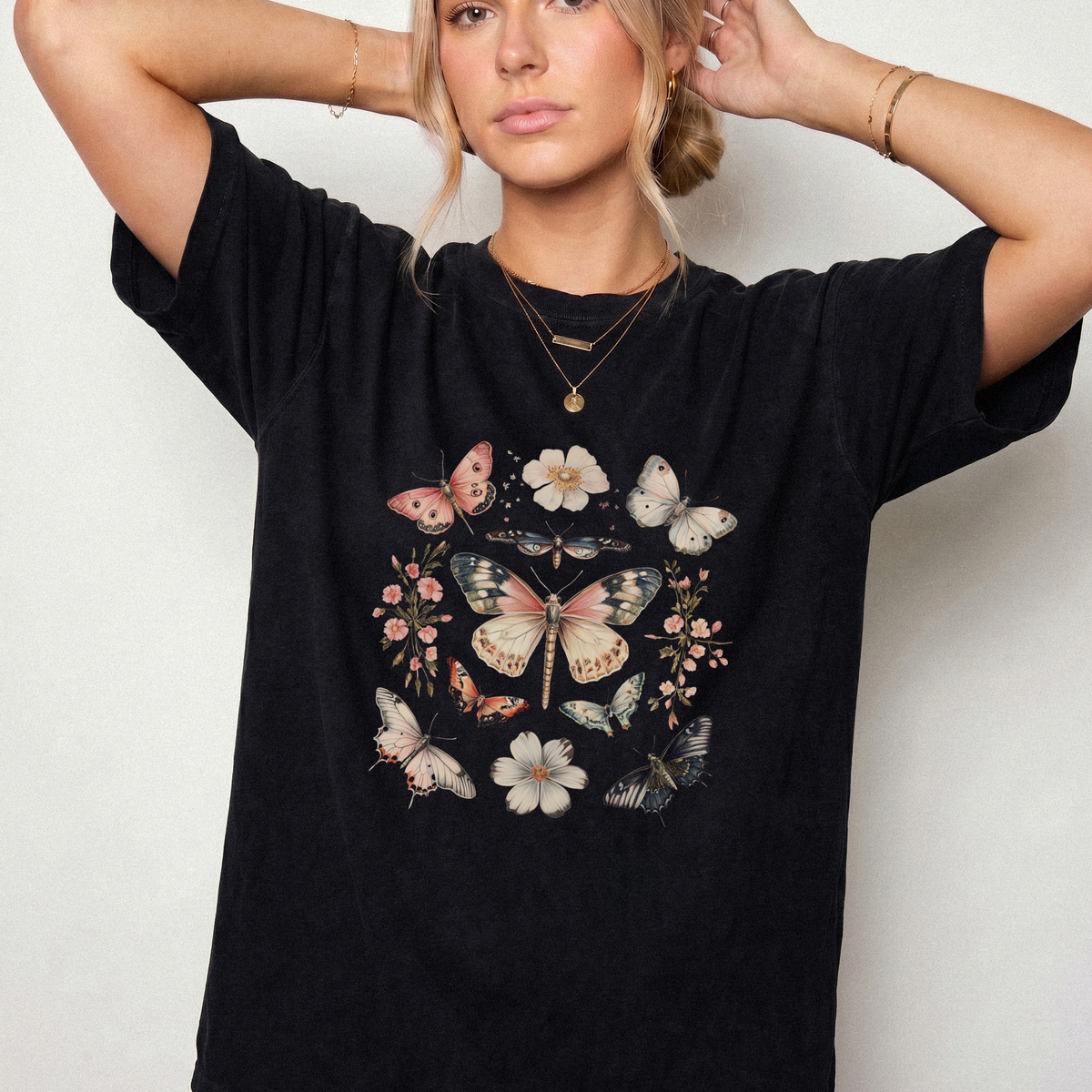 Vintage Botanical Butterfly Specimen Graphic Tee | Foxfire & Fable
