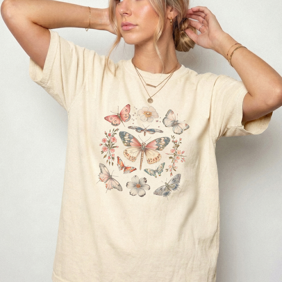 Vintage Botanical Butterfly Specimen Graphic Tee | Foxfire & Fable