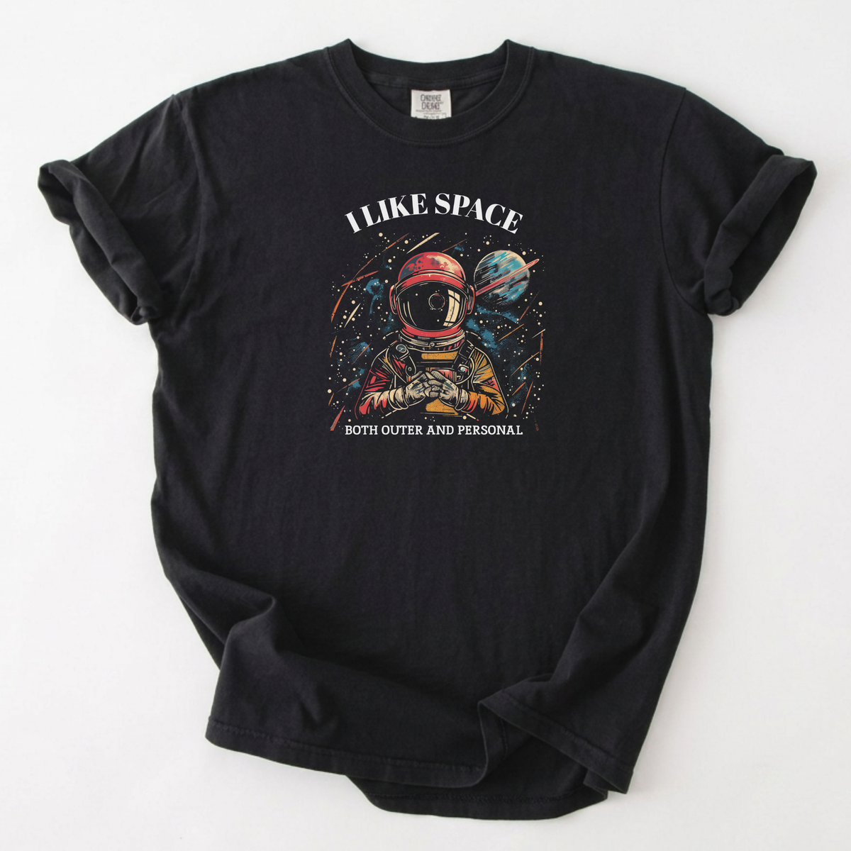 I Like Space Surrealist Vintage Astronaut Graphic T-Shirt | Foxfire & Fable - Black