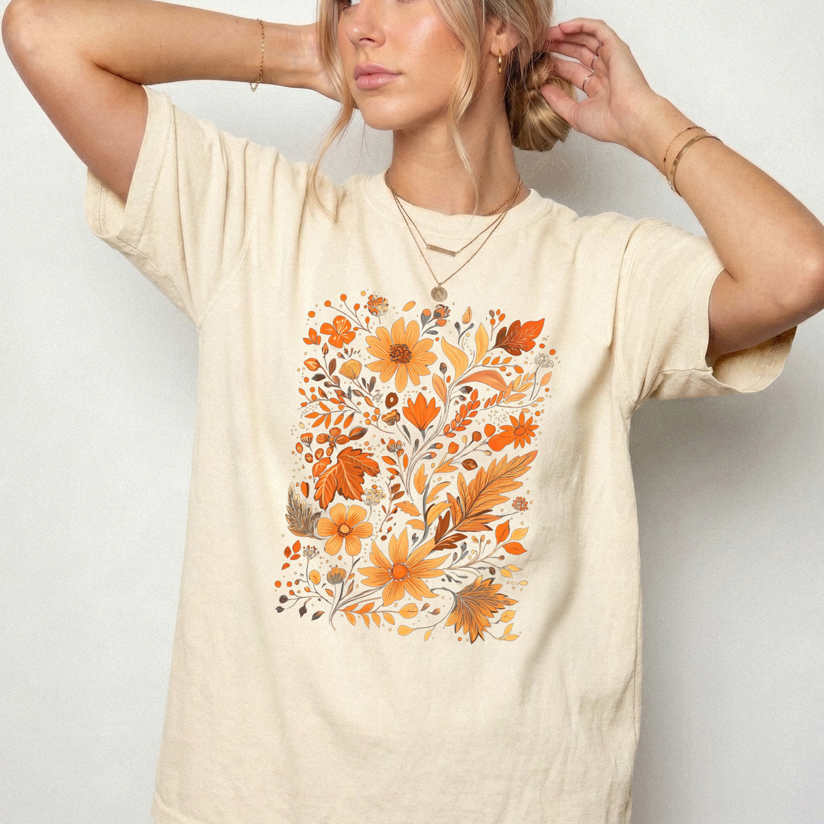 Autumn Harvest Botanical Floral Graphic T-Shirt | Foxfire & Fable