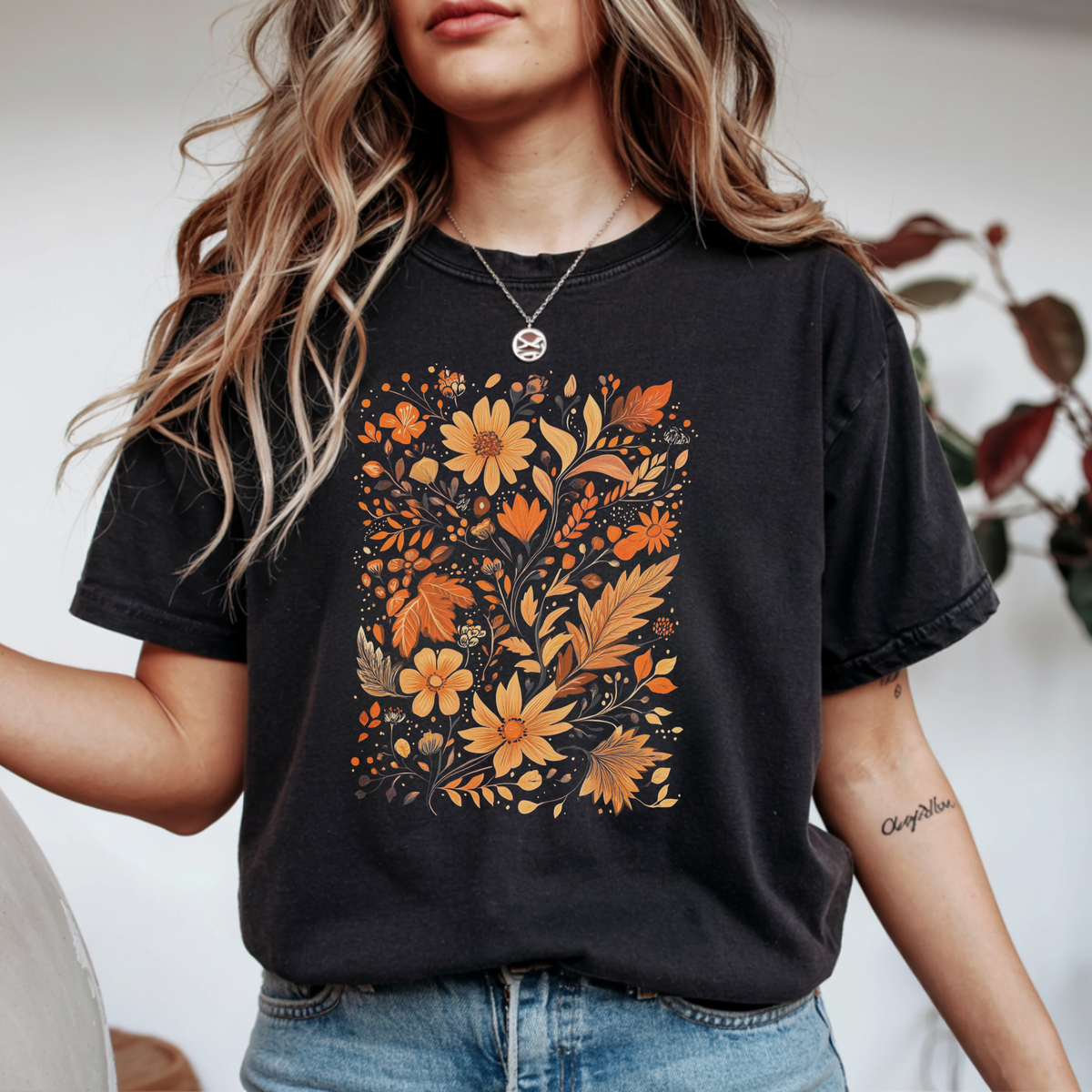 Autumn Harvest Botanical Floral Graphic T-Shirt | Foxfire & Fable
