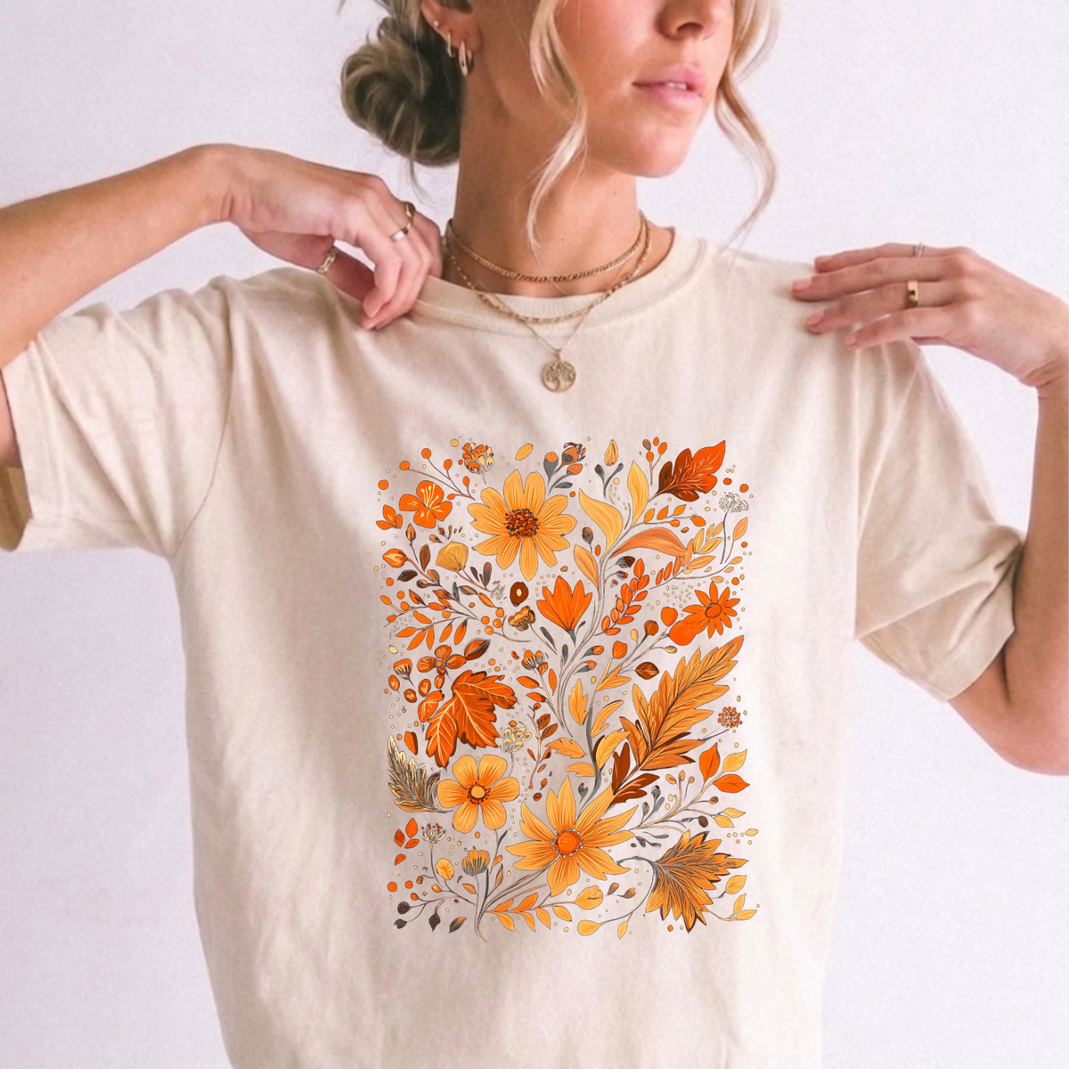 Autumn Harvest Botanical Floral Graphic T-Shirt | Foxfire & Fable