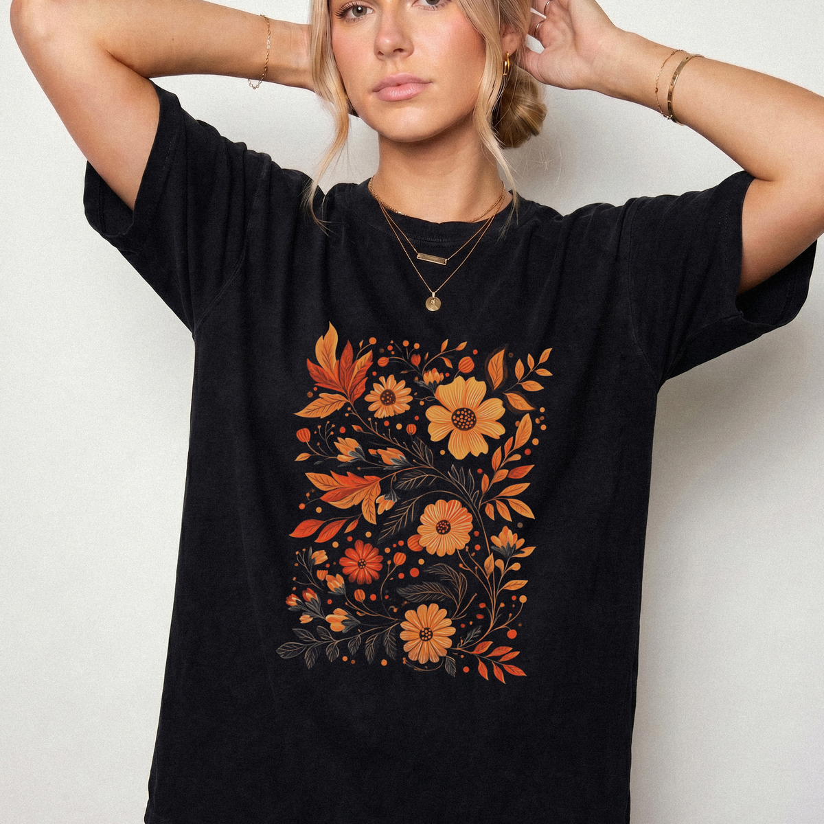 Autumn Botanical Floral Garden T-Shirt | Foxfire & Fable