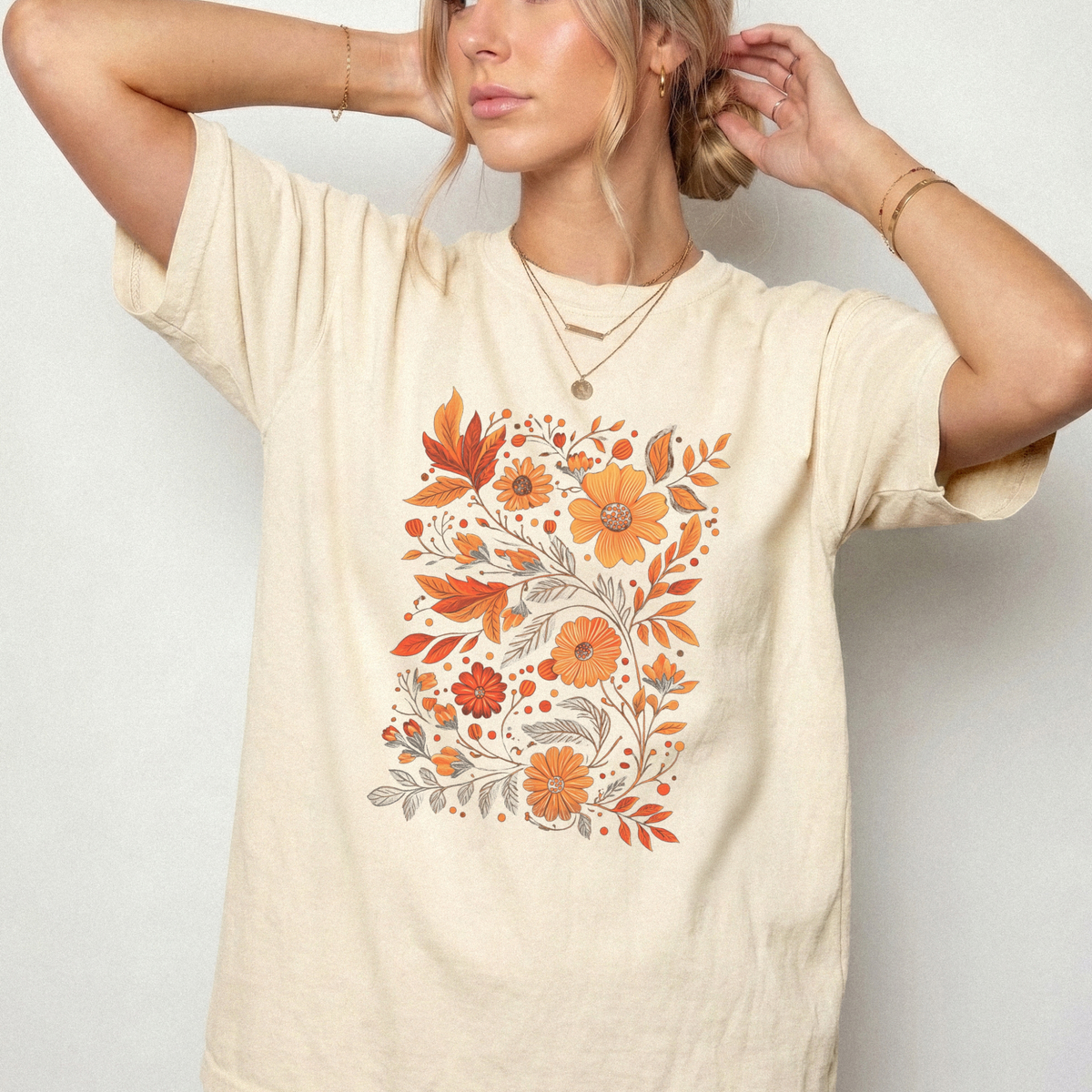 Autumn Botanical Floral Garden T-Shirt | Foxfire & Fable