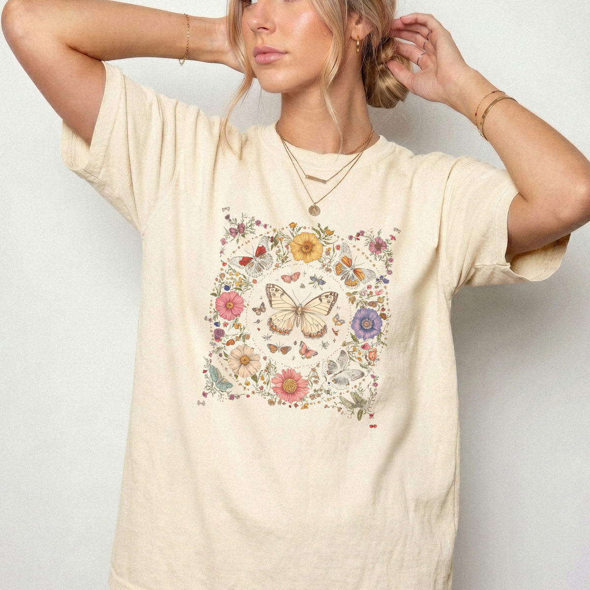 Botanical Butterfly Garden Heavyweight Comfort Tee | Foxfire & Fable