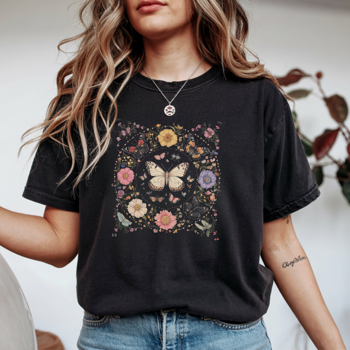 Botanical Butterfly Garden Heavyweight Comfort Tee | Foxfire & Fable