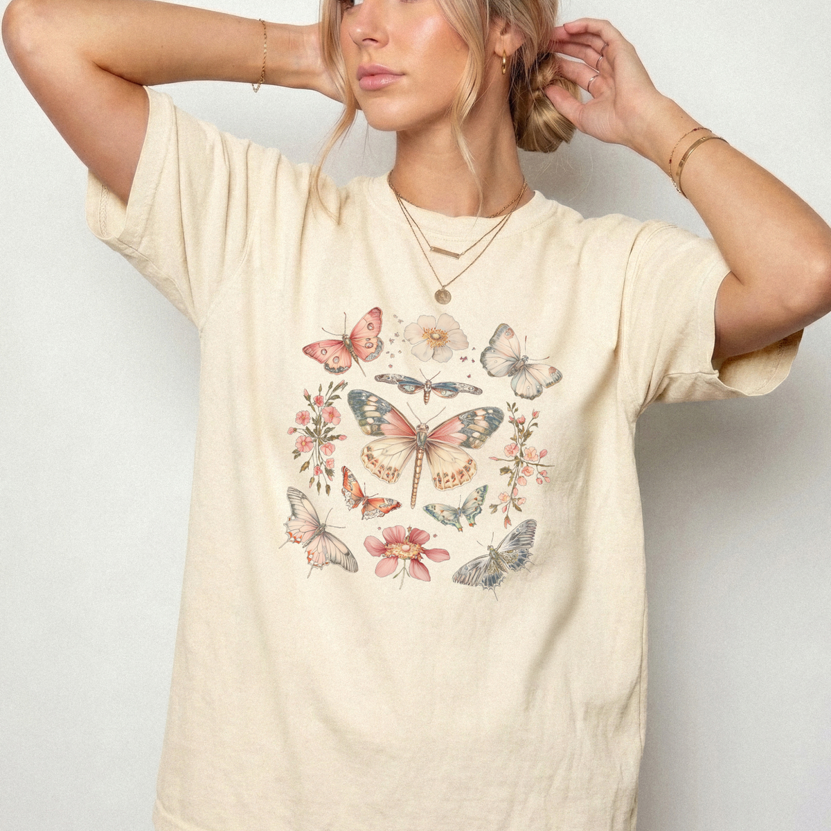 Vintage Butterfly & Botanical Garden Heavyweight Tee | Foxfire & Fable