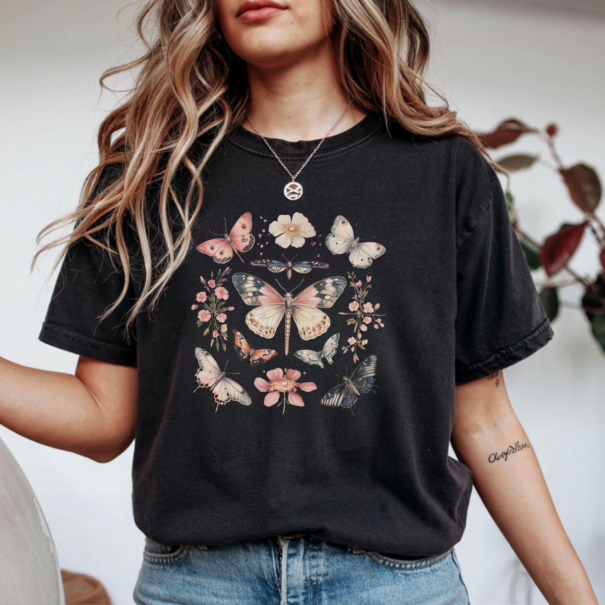 Vintage Butterfly & Botanical Garden Heavyweight Tee | Foxfire & Fable