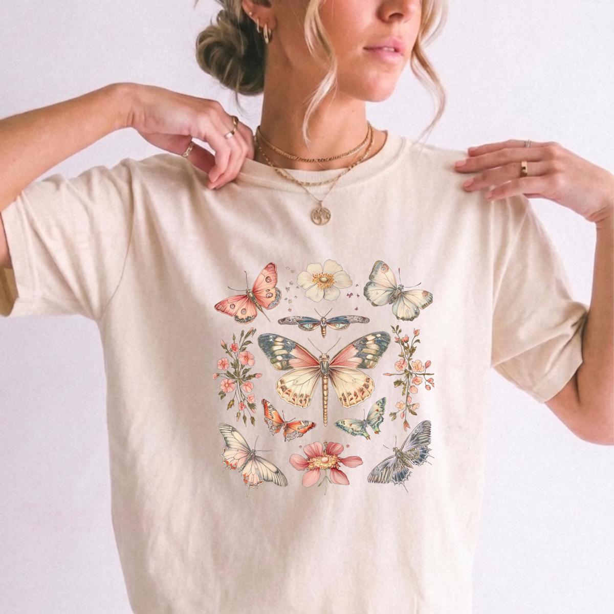 Vintage Butterfly & Botanical Garden Heavyweight Tee | Foxfire & Fable