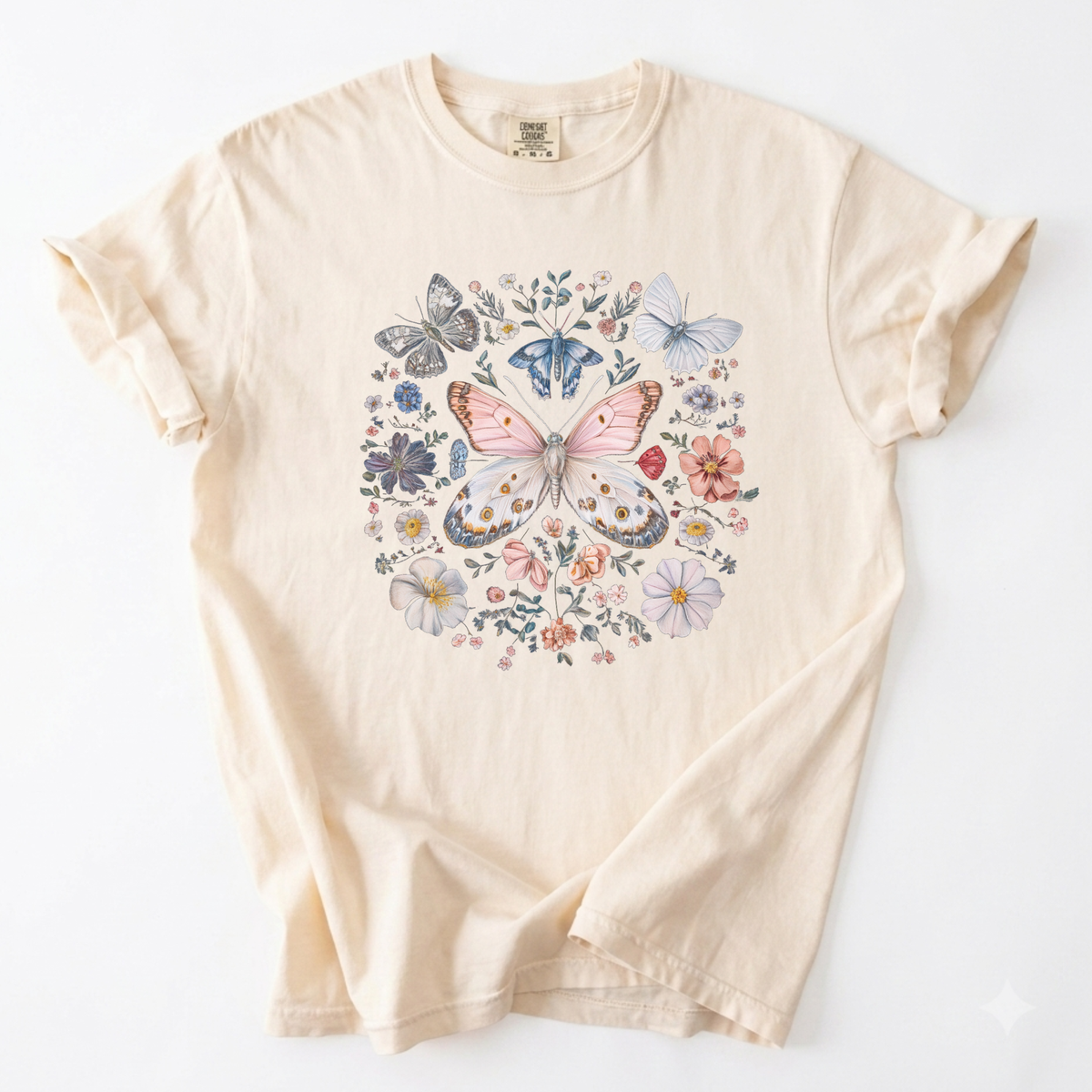 Botanical Butterfly Garden Graphic T-Shirt | Foxfire & Fable - Ivory