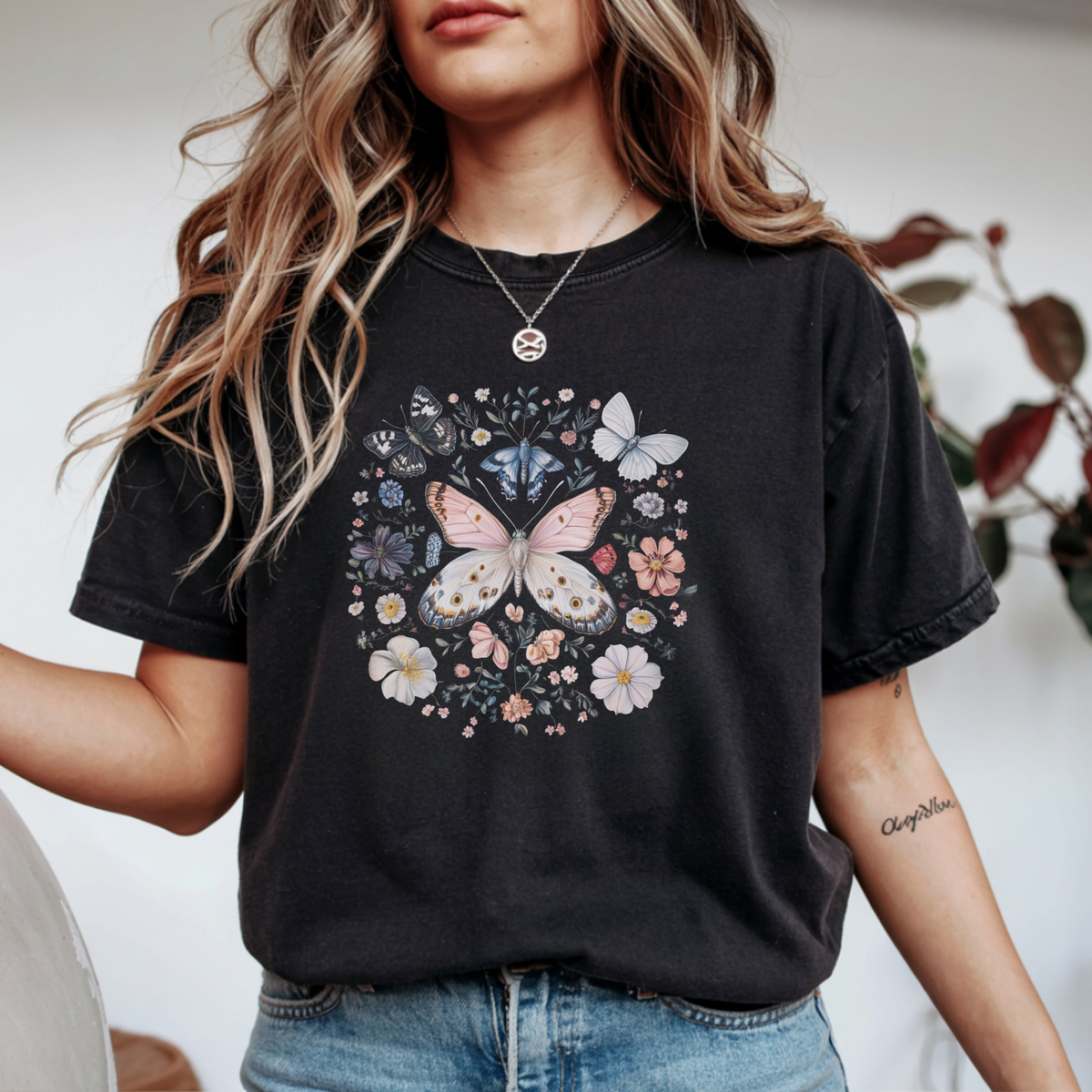 Botanical Butterfly Garden Graphic T-Shirt | Foxfire & Fable
