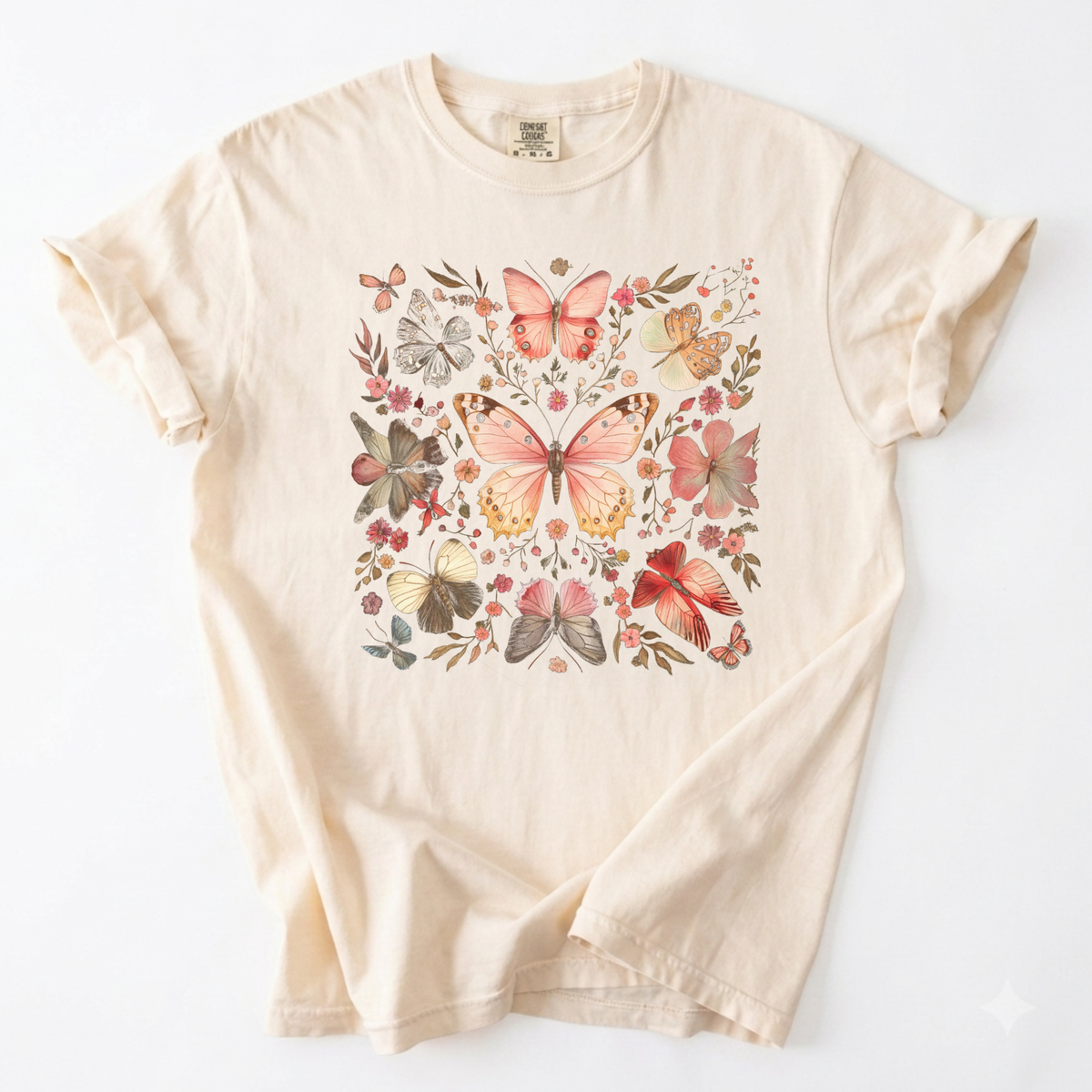 Enchanted Butterfly Botanical Garden Graphic Tee | Foxfire & Fable - Ivory