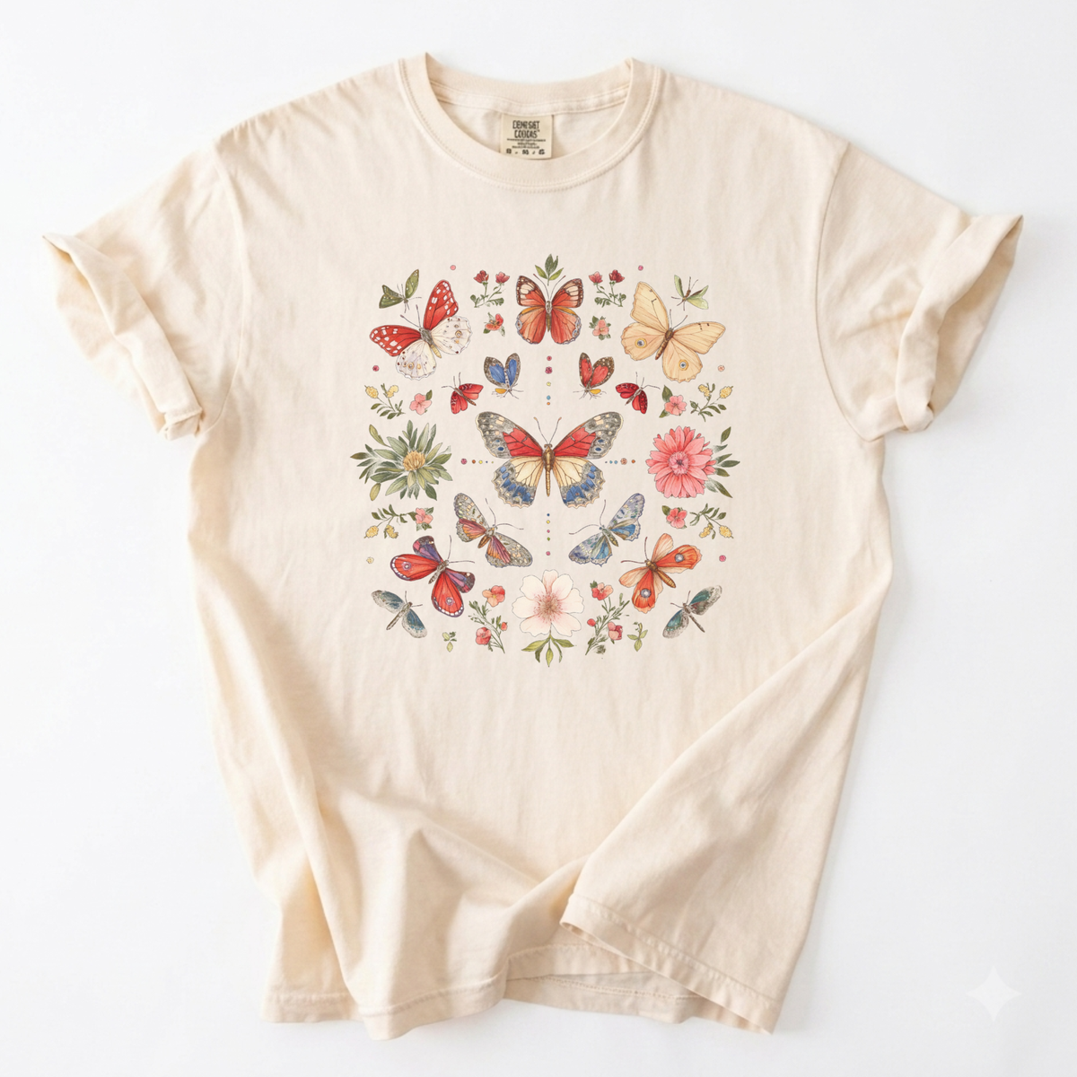 Antique Butterfly & Moth Study Tee | Foxfire & Fable - Ivory