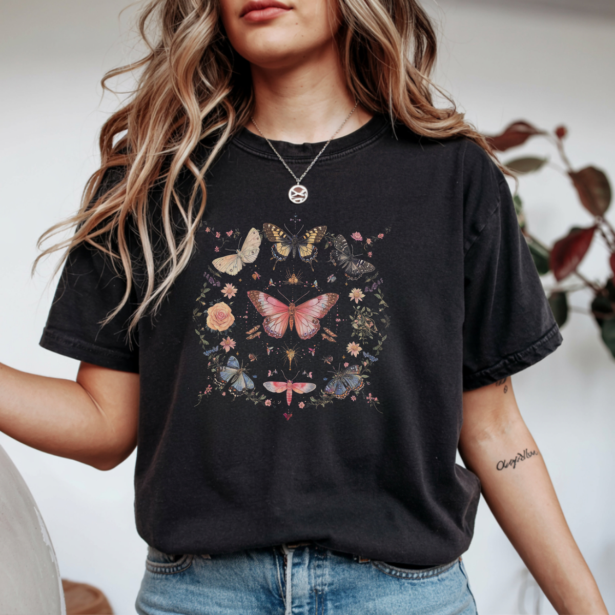 Vintage Butterfly Botanical Garden Graphic T-Shirt | Foxfire & Fable