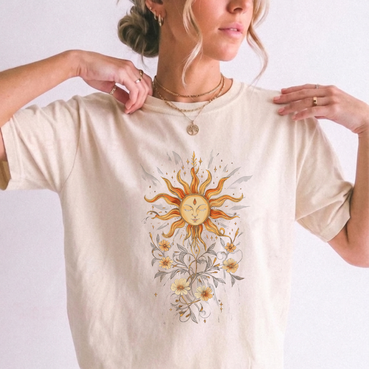 Third Eye Celestial Sun & Stars Tee | Foxfire & Fable