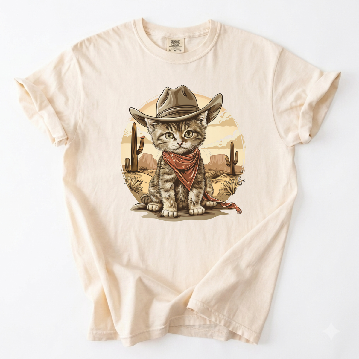 Cowboy Kitten Desert Sunset Graphic Tee | Foxfire & Fable - Ivory