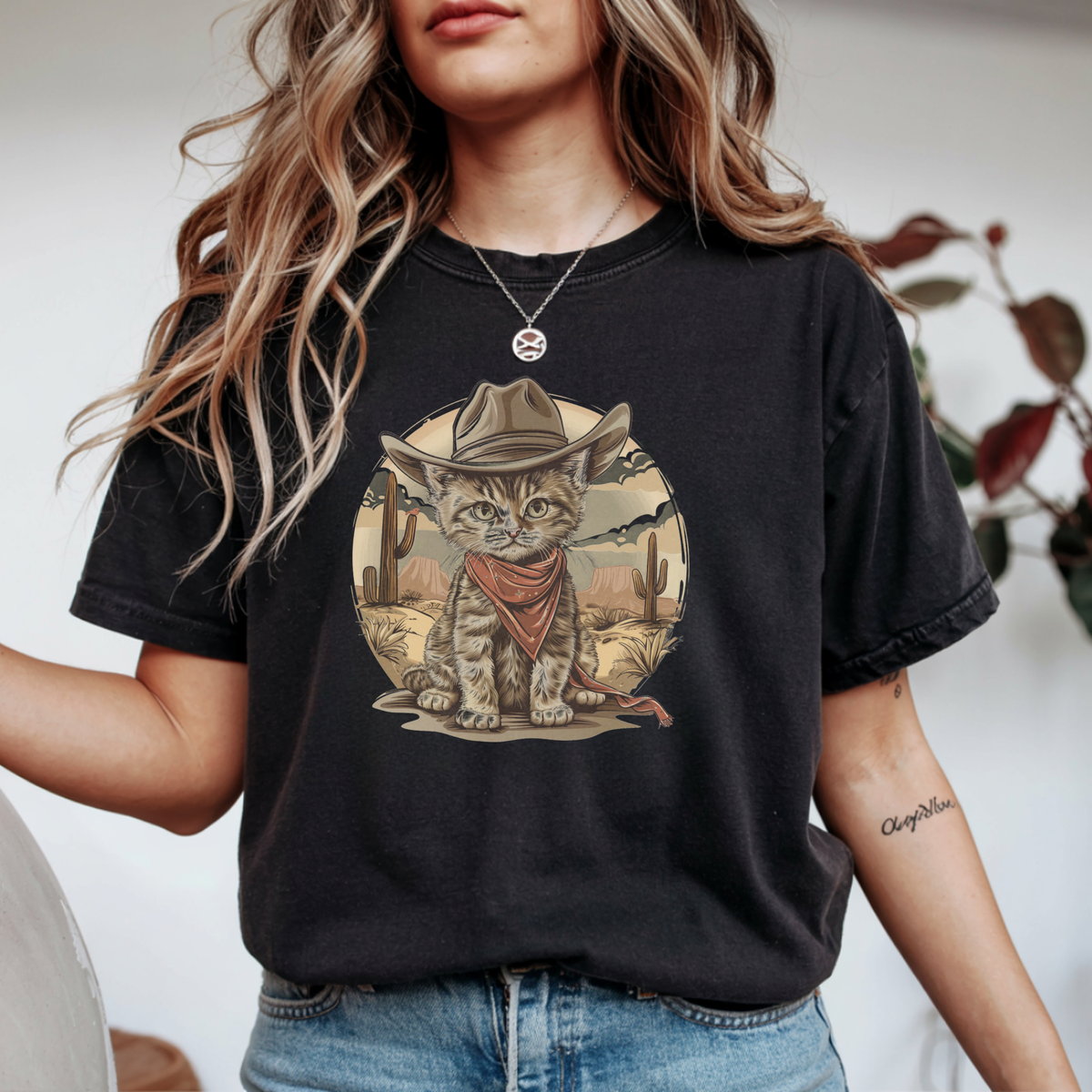 Cowboy Kitten Desert Sunset Graphic Tee | Foxfire & Fable