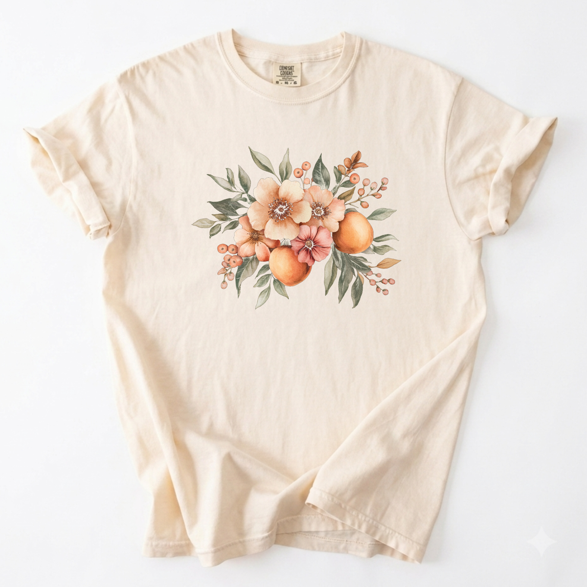 Vintage Botanical Orange Blossom & Fruit Graphic Tee | Foxfire & Fable - Ivory