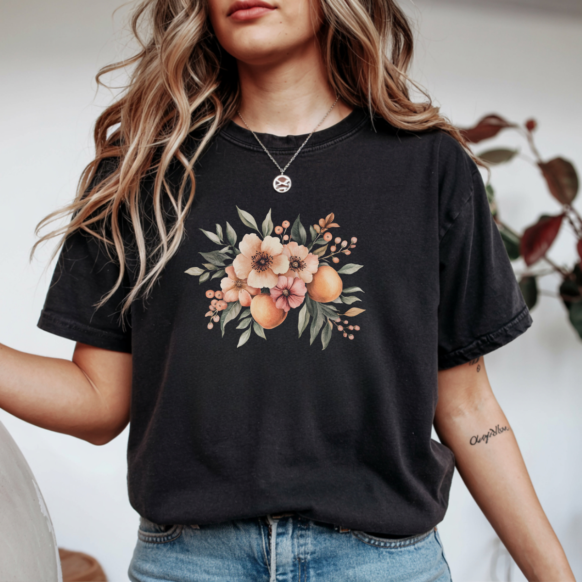 Vintage Botanical Orange Blossom & Fruit Graphic Tee | Foxfire & Fable