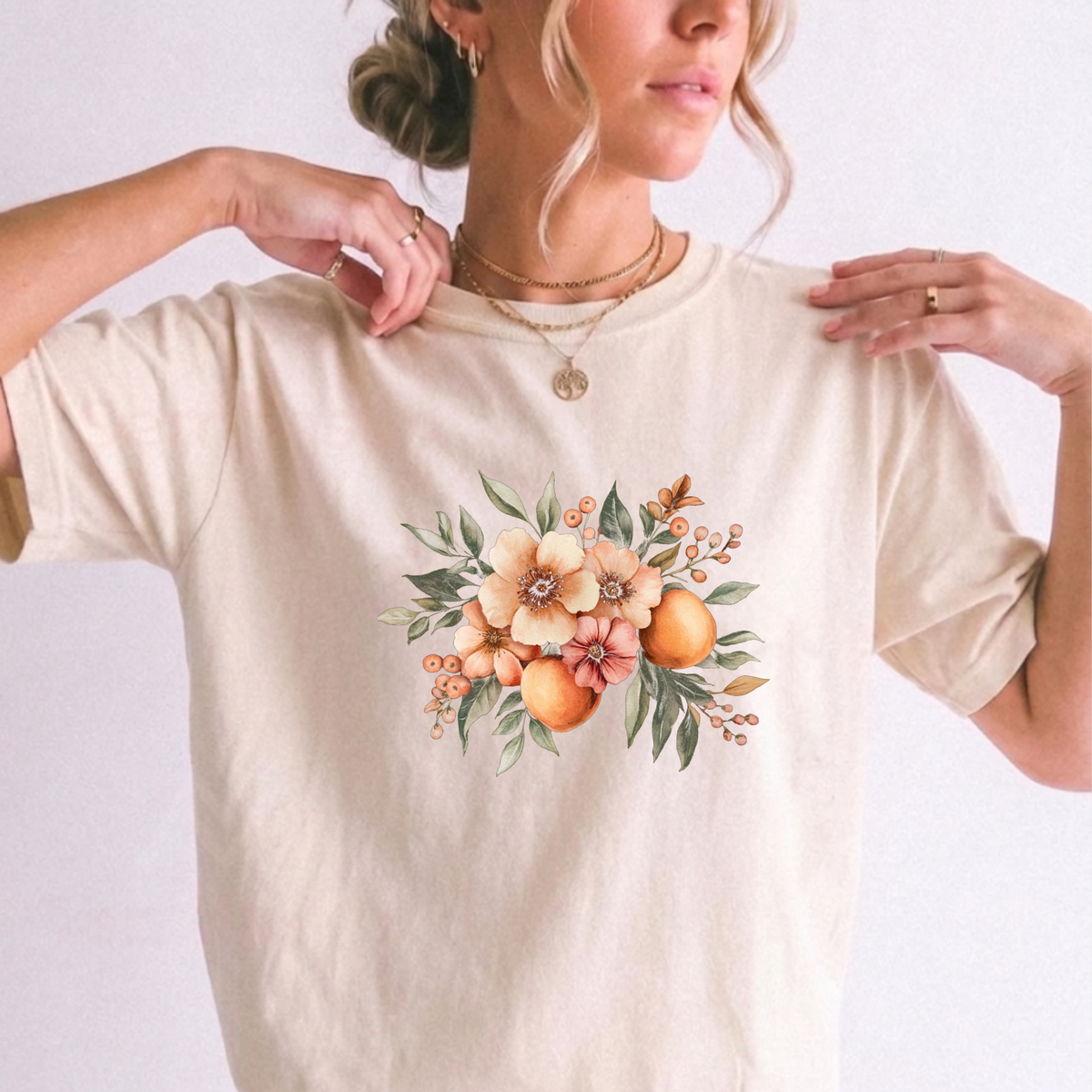 Vintage Botanical Orange Blossom & Fruit Graphic Tee | Foxfire & Fable