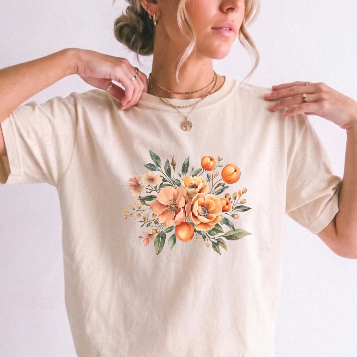 Vintage Botanical Peach Blossom Graphic Tee | Foxfire & Fable