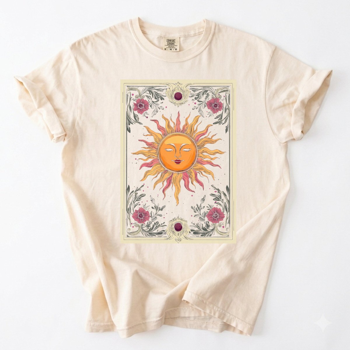 Celestial Sun Tarot Card Graphic T-Shirt | Foxfire & Fable - Ivory