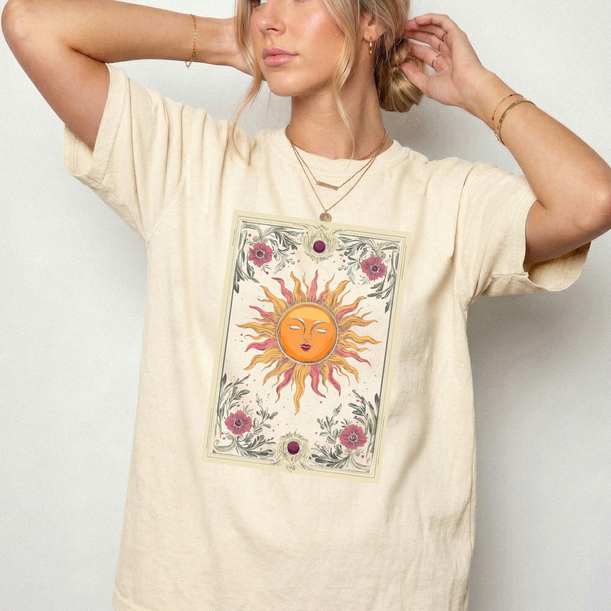 Celestial Sun Tarot Card Graphic T-Shirt | Foxfire & Fable
