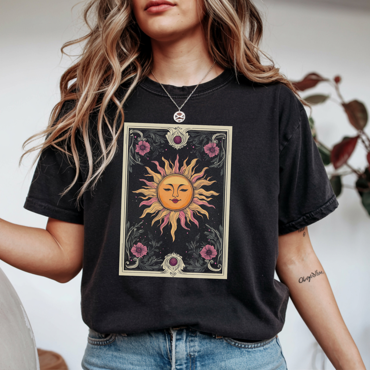 Celestial Sun Tarot Card Graphic T-Shirt | Foxfire & Fable