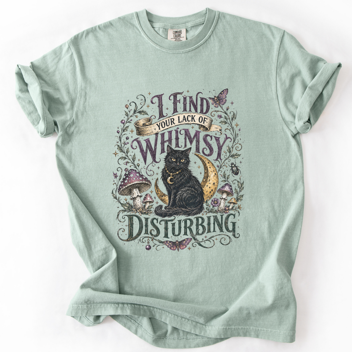 Lack of Whimsy Black Cat Vintage Graphic Tee | Foxfire & Fable - Bay