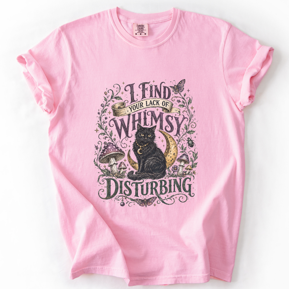 Lack of Whimsy Black Cat Vintage Graphic Tee | Foxfire & Fable - Blossom