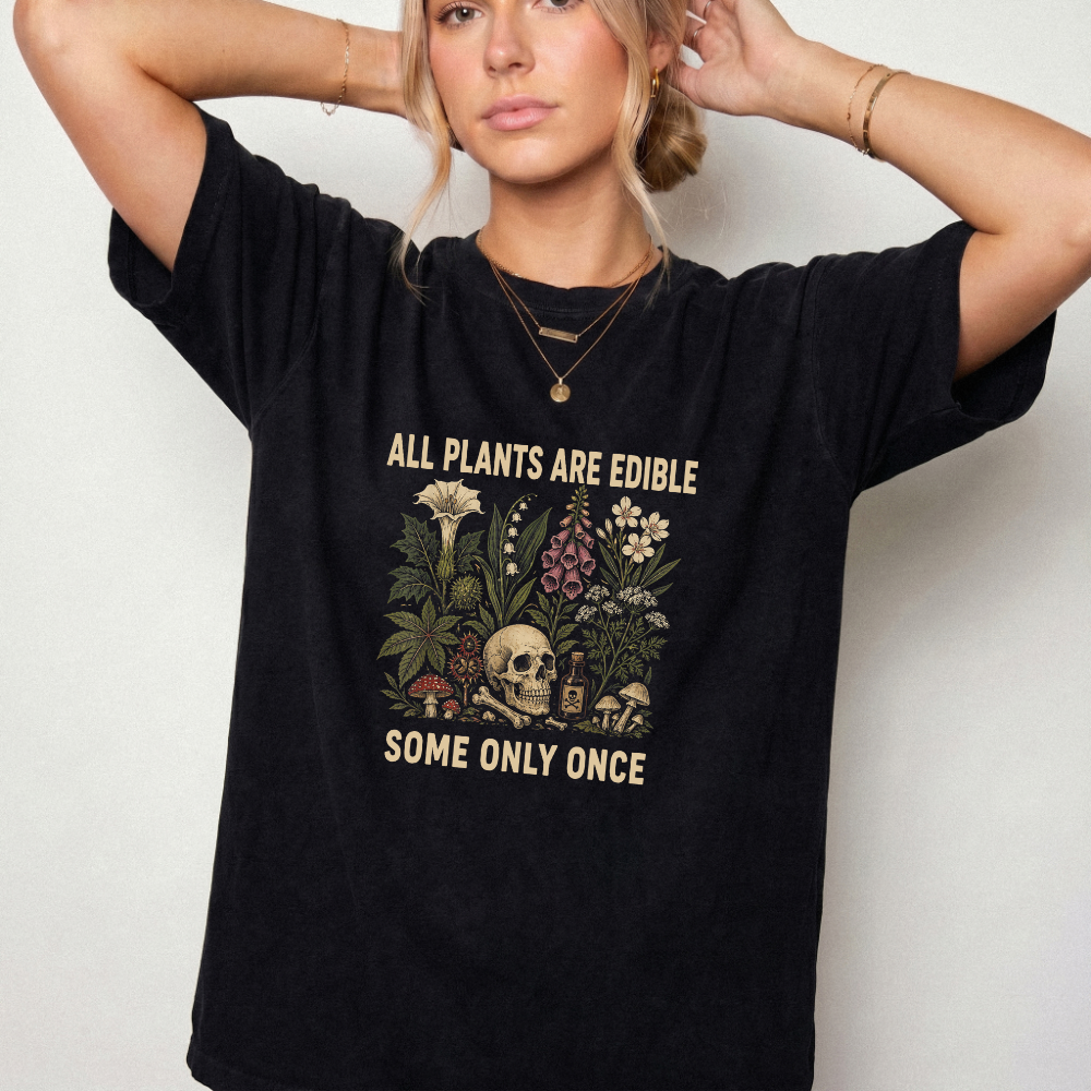 All Plants Are Edible Skull Botanical T-Shirt | Foxfire & Fable