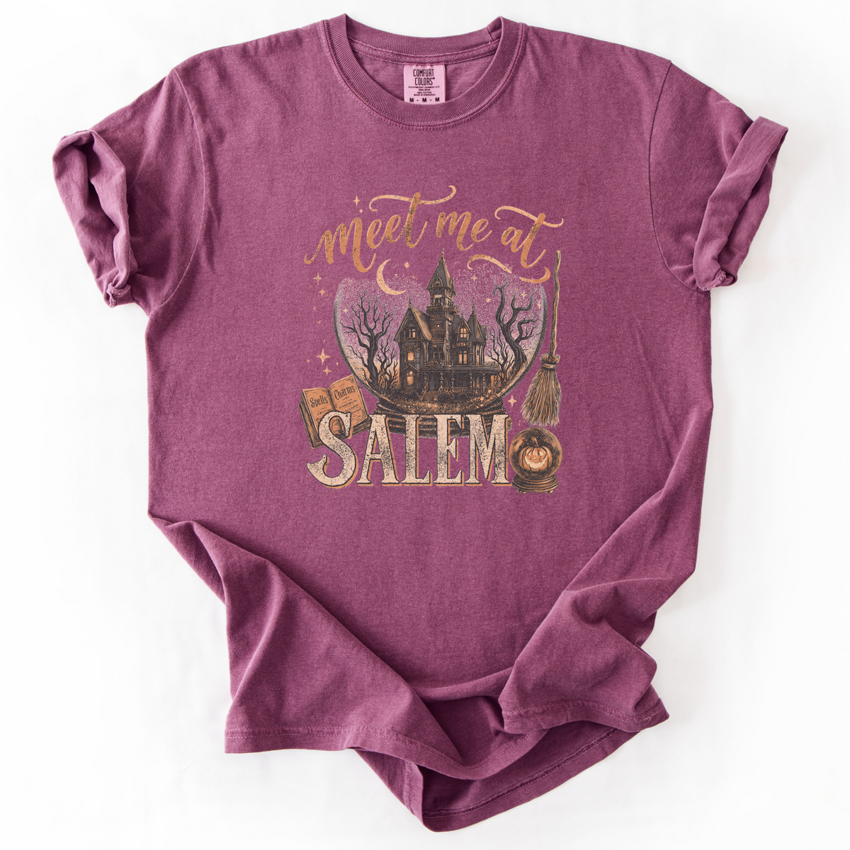 Meet Me at Salem Witchy Graphic Tee | Foxfire & Fable - Berry