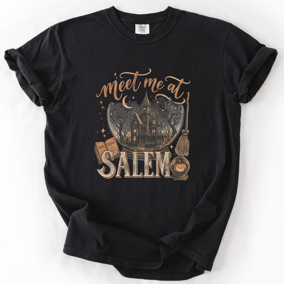 Meet Me at Salem Witchy Graphic Tee | Foxfire & Fable - Black