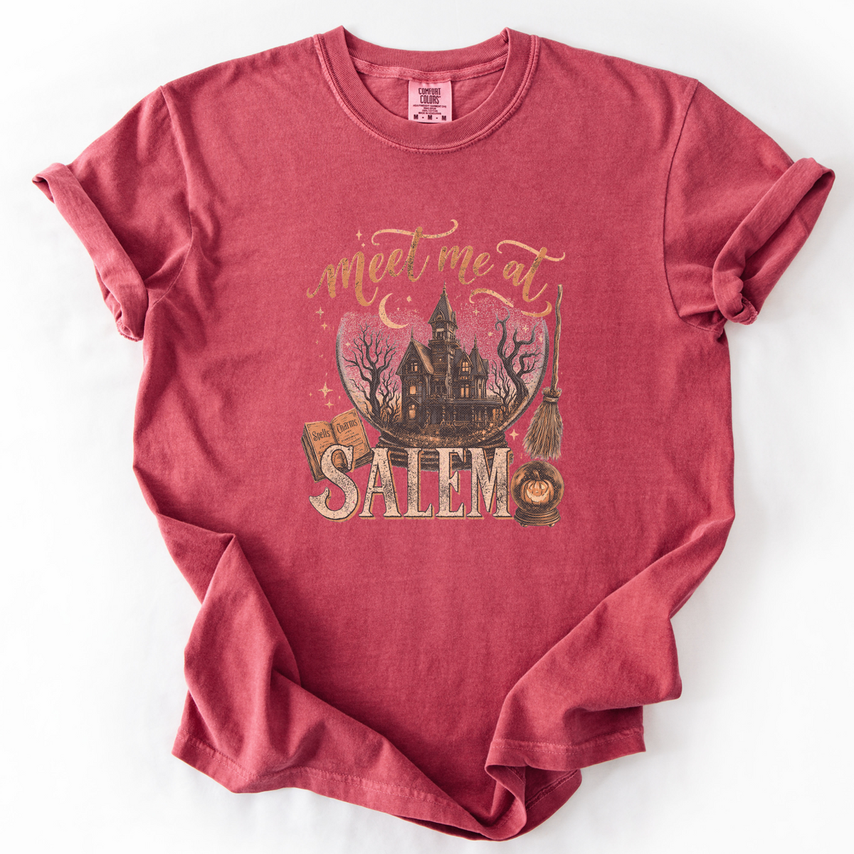 Meet Me at Salem Witchy Graphic Tee | Foxfire & Fable - Crimson