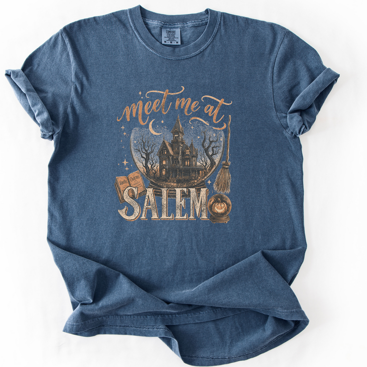 Meet Me at Salem Witchy Graphic Tee | Foxfire & Fable - Denim