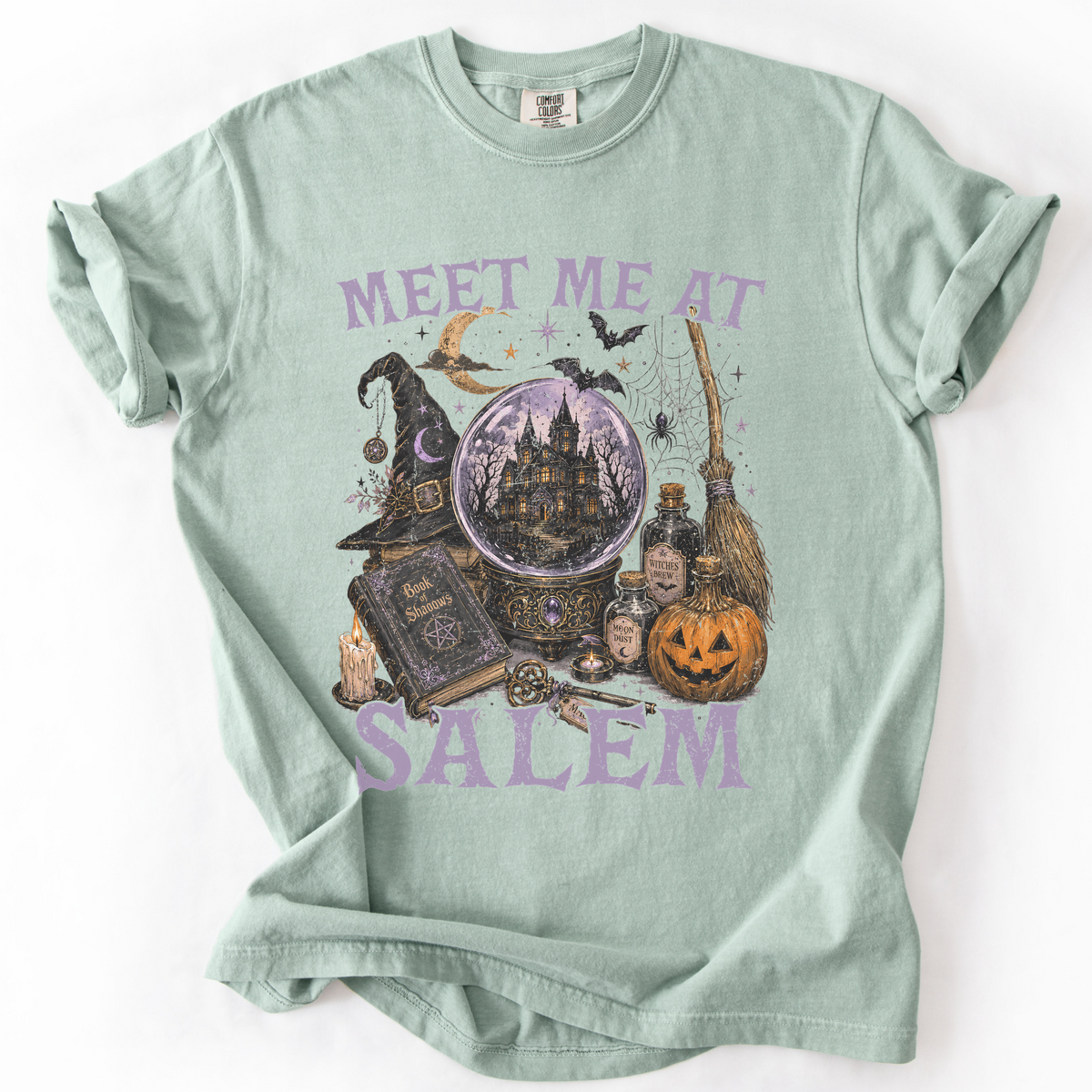 Meet Me At Salem Witchy Castle Graphic Tee | Foxfire & Fable - Bay