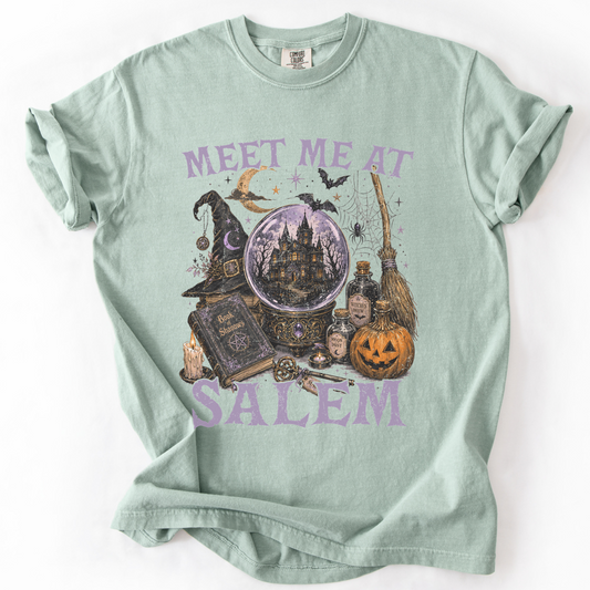 Meet Me At Salem Witchy Castle Graphic Tee | Foxfire & Fable - Bay