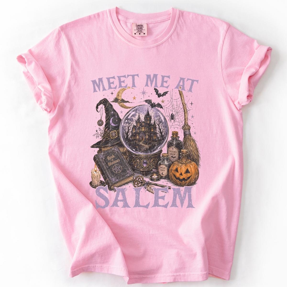 Meet Me At Salem Witchy Castle Graphic Tee | Foxfire & Fable - Blossom