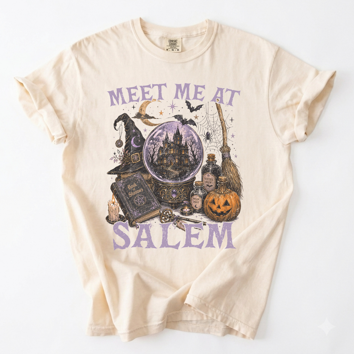 Meet Me At Salem Witchy Castle Graphic Tee | Foxfire & Fable - Ivory