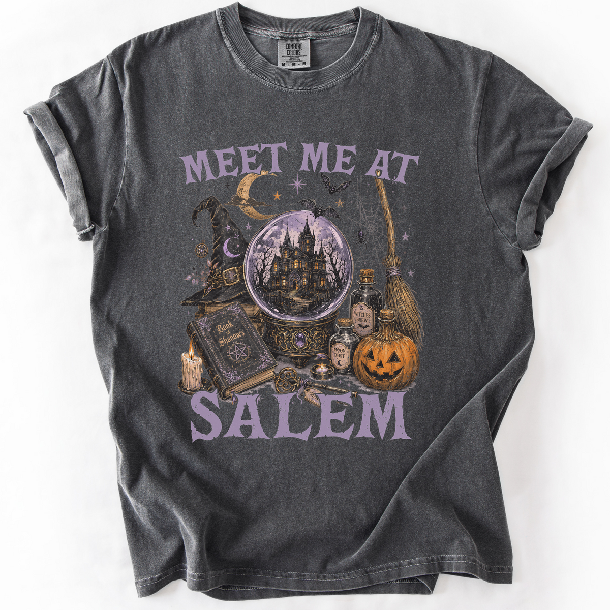 Meet Me At Salem Witchy Castle Graphic Tee | Foxfire & Fable - Pepper