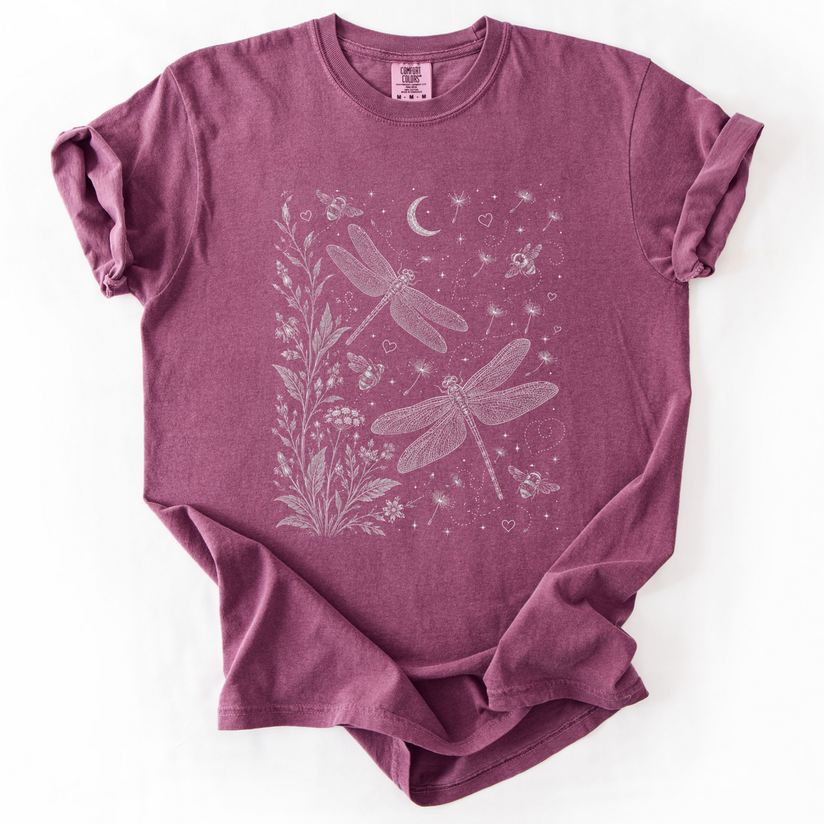 Celestial Dragon Botanical Graphic Tee | Foxfire & Fable - Berry