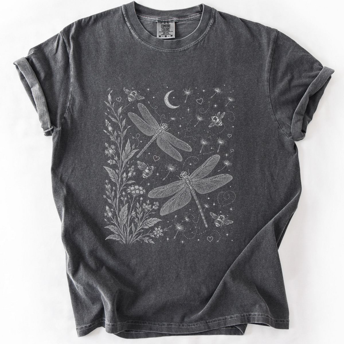 Celestial Dragon Botanical Graphic Tee | Foxfire & Fable - Pepper
