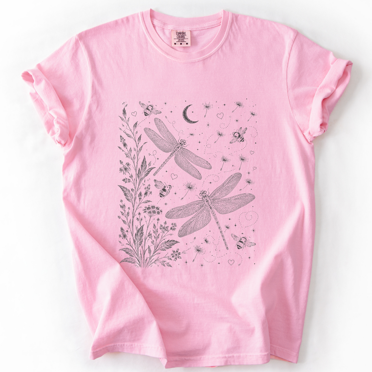 Celestial Dragonfly Garden Vintage Graphic Tee | Foxfire & Fable - Blossom