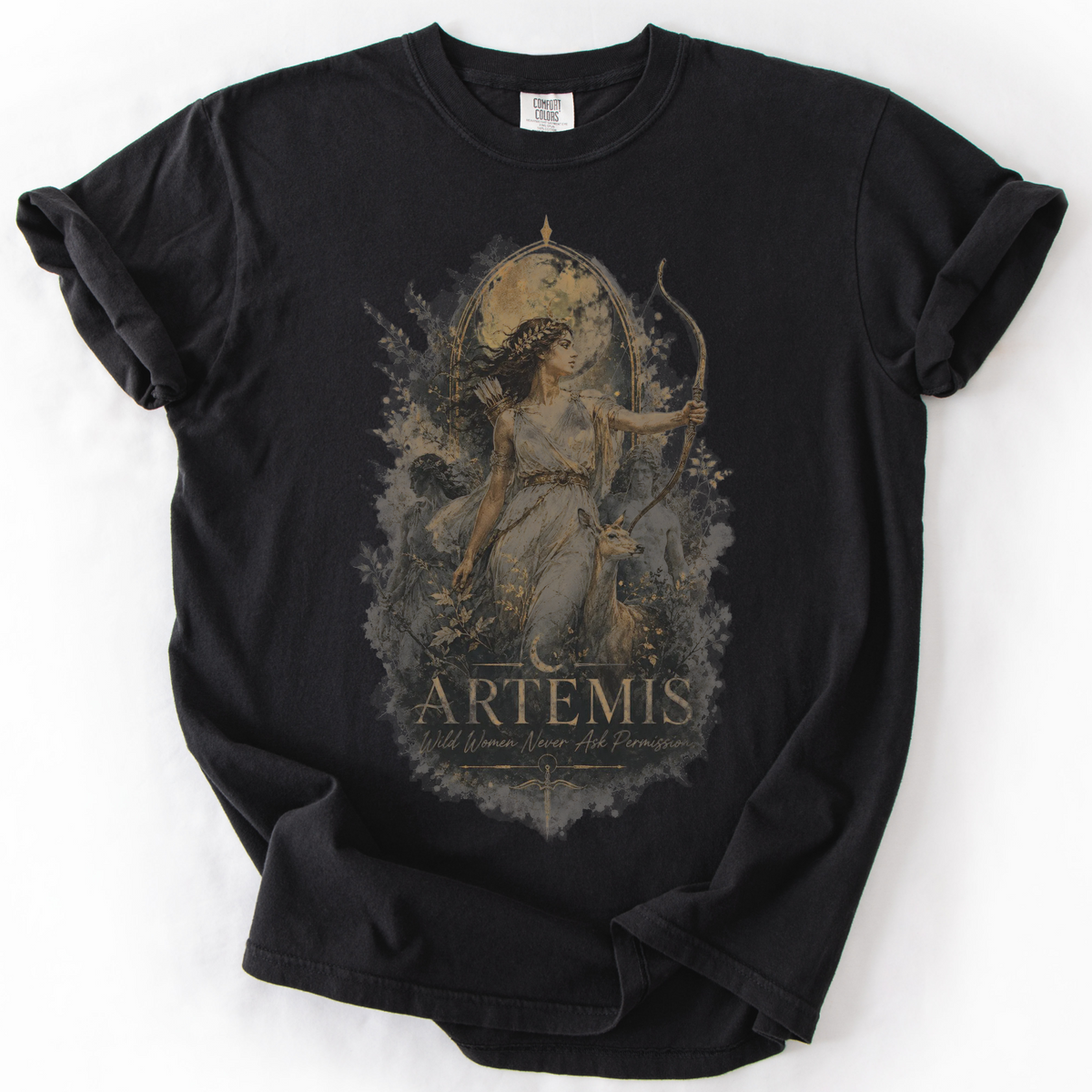 Artemis Wild Women Graphic Tee | Foxfire & Fable - Black