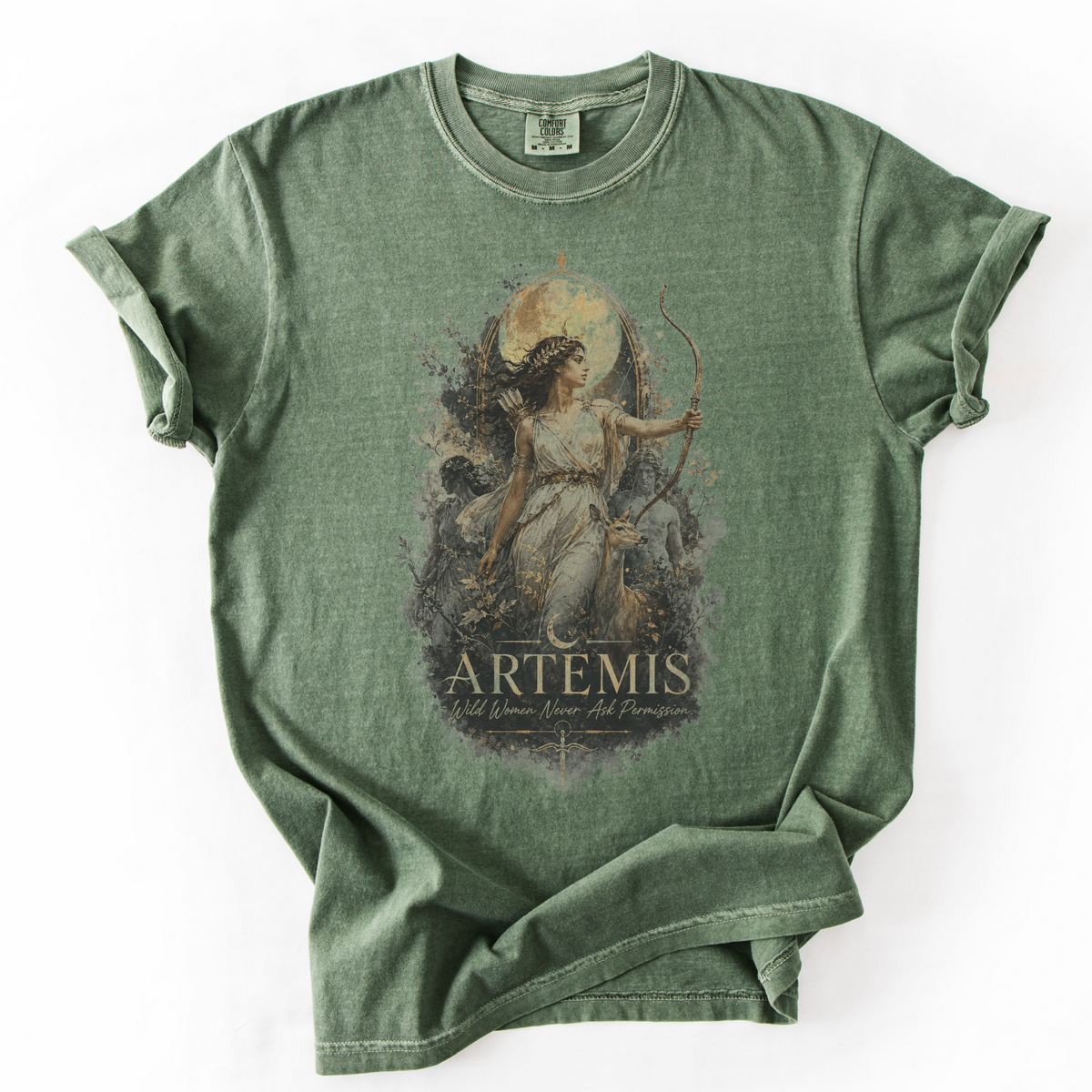 Artemis Wild Women Graphic Tee | Foxfire & Fable - Moss