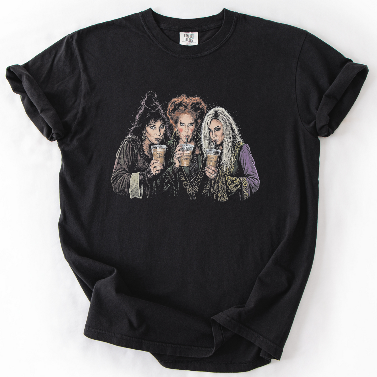 Sisters Iced Coffee Vintage Halloween Graphic Tee | Foxfire & Fable - Black