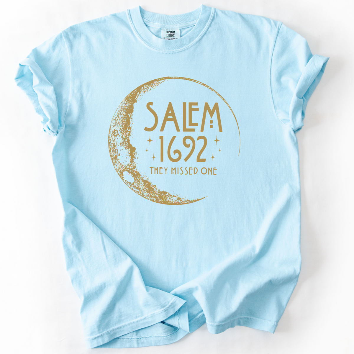 Salem 1692 They Missed One Witchy Moon Phase T-Shirt | Foxfire & Fable - Chambray