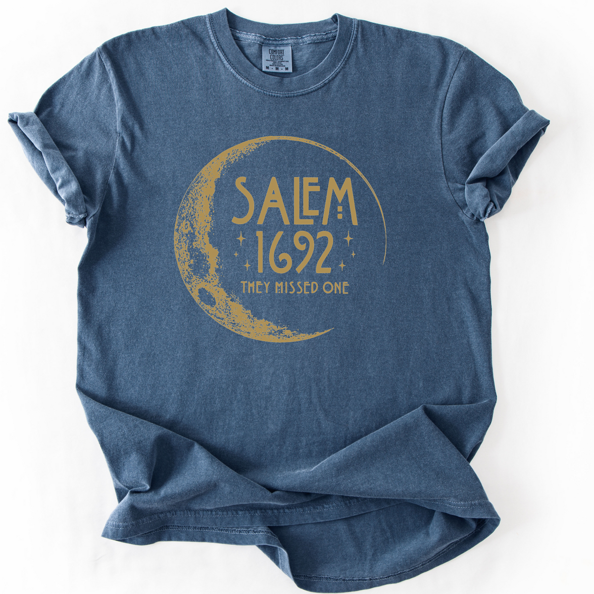 Salem 1692 They Missed One Witchy Moon Phase T-Shirt | Foxfire & Fable - Denim