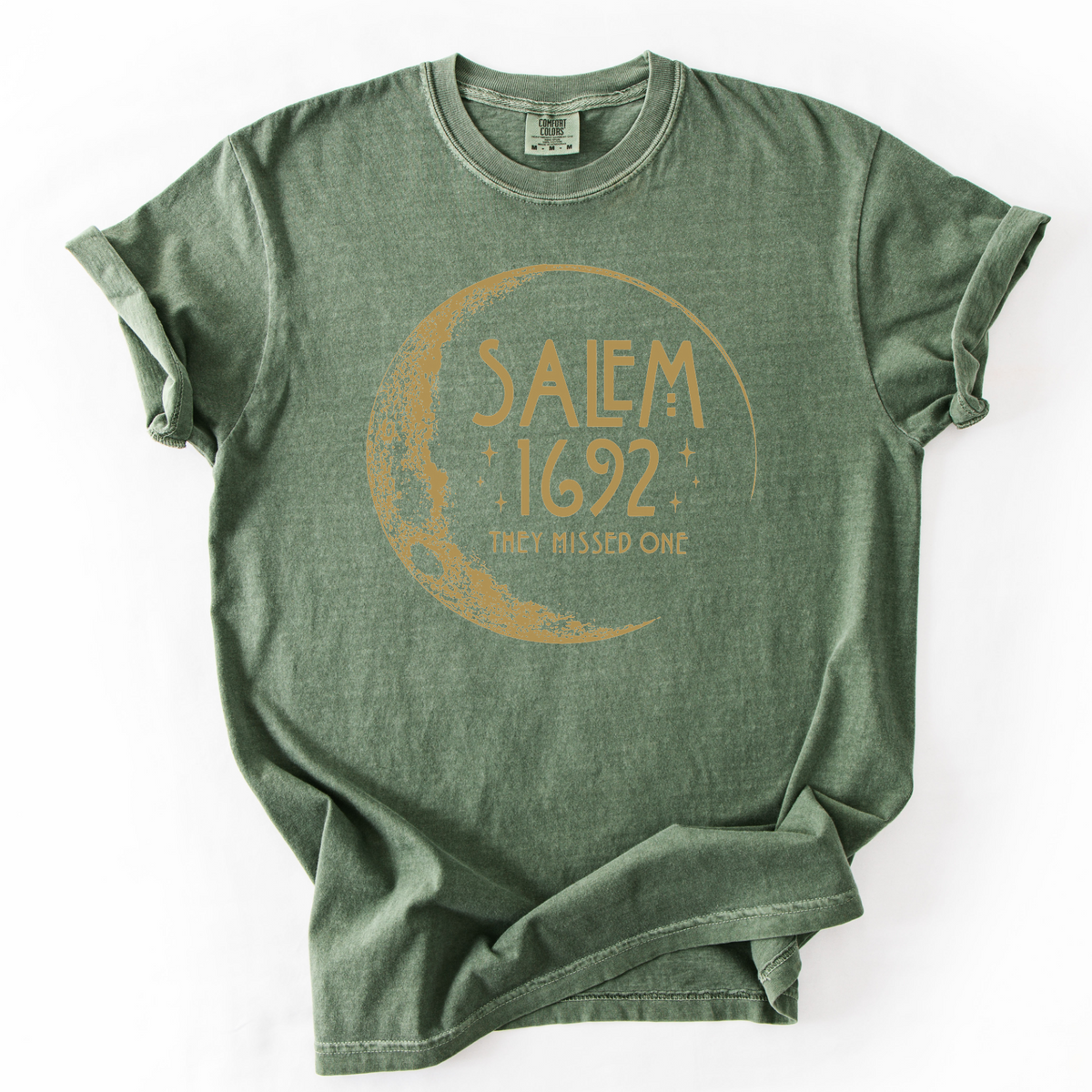 Salem 1692 They Missed One Witchy Moon Phase T-Shirt | Foxfire & Fable - Moss