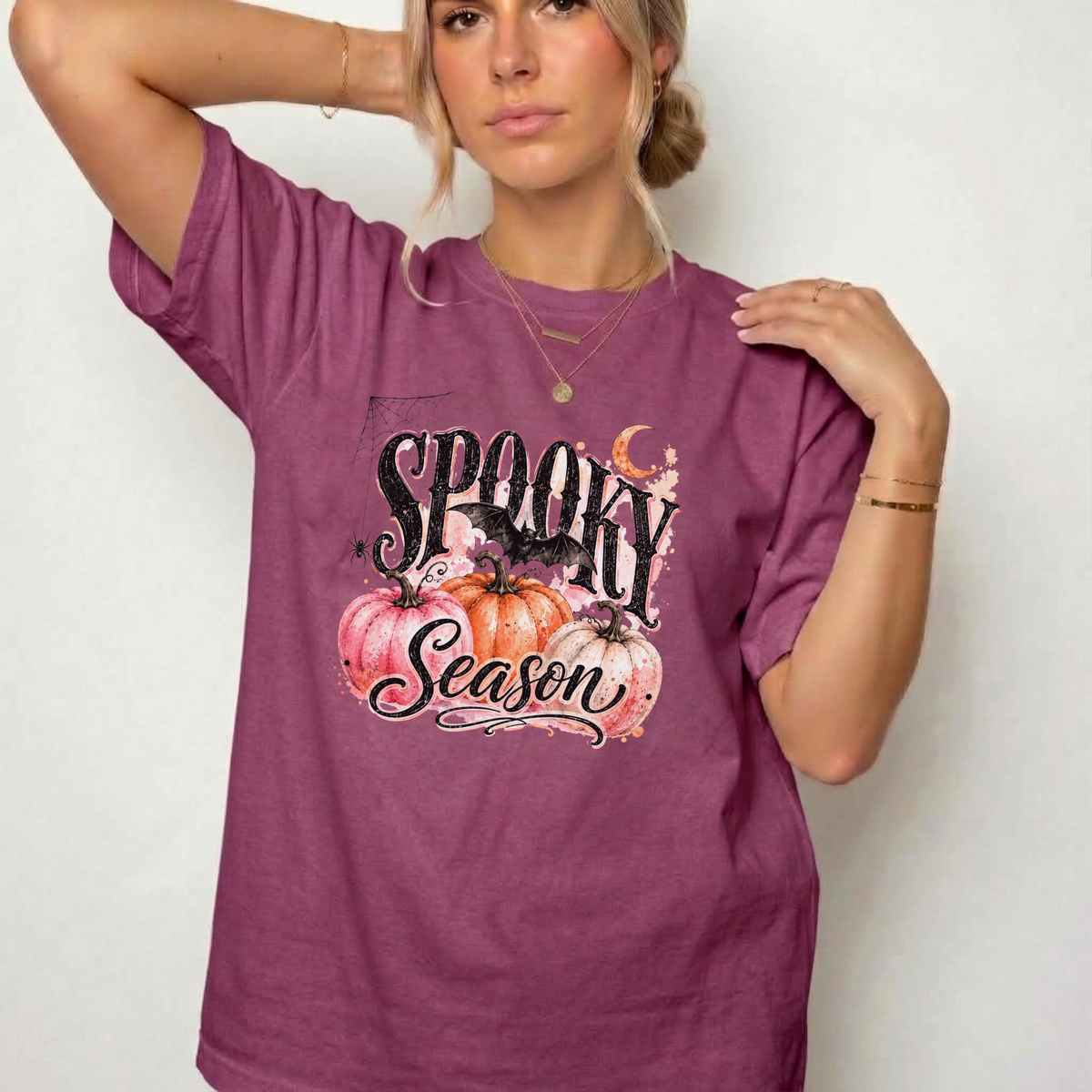 Spooky Season Pumpkin Bat Graphic Tee | Foxfire & Fable